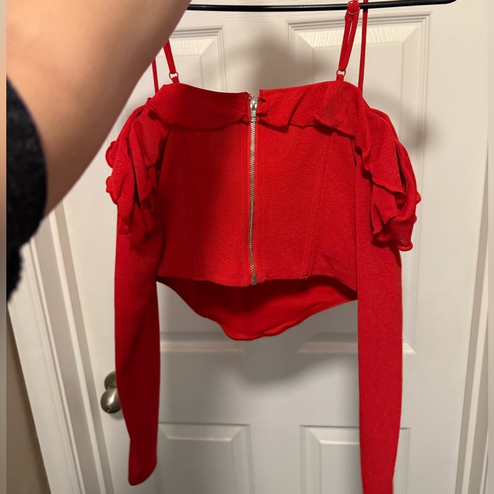 Stylish Red Two-Piece Set - Picture 6 of 6